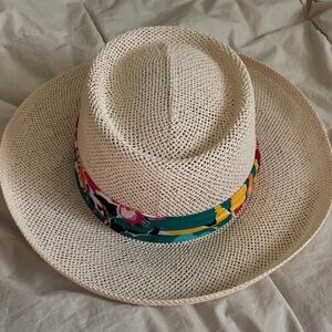 Chi Chi Collection By Bollman Cream Hat with Floral Band